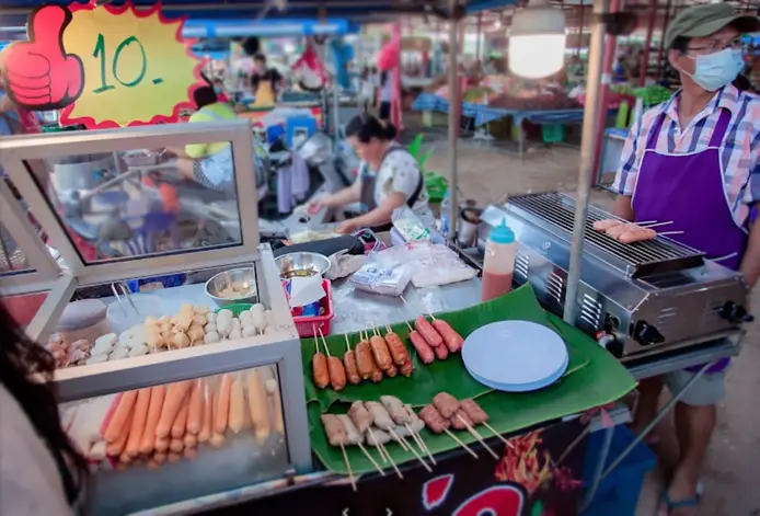 Roumjai Market khuk khak bbq khao lak