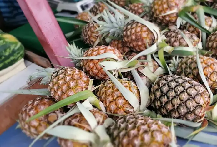 Roumjai Market khuk khak fresh pineapple khao lak