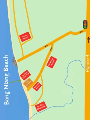 Bang Niang Beach Info Map