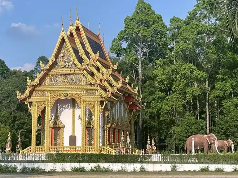 Elephant statues at Wat Khuk Khak 3 768x576